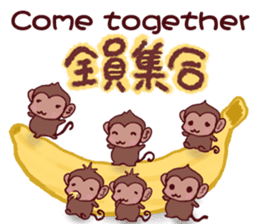 Finger monkeys Japanese-English sticker #9080449