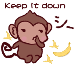 Finger monkeys Japanese-English sticker #9080458