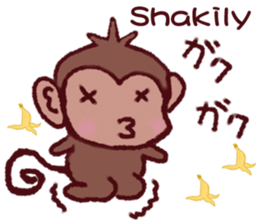 Finger monkeys Japanese-English sticker #9080460