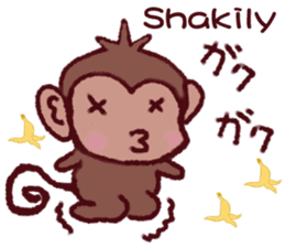 Finger monkeys Japanese-English sticker #9080460