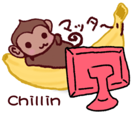 Finger monkeys Japanese-English sticker #9080462