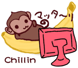 Finger monkeys Japanese-English sticker #9080462