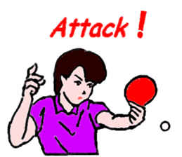 Table tennis girl (english version) sticker #9081266