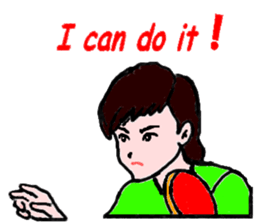 Table tennis girl (english version) sticker #9081280
