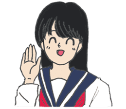 sailor suit japanese school girl sticker sticker #9082665
