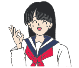 sailor suit japanese school girl sticker sticker #9082666