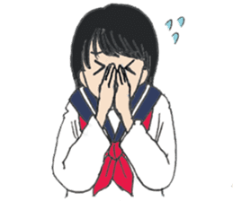sailor suit japanese school girl sticker sticker #9082668