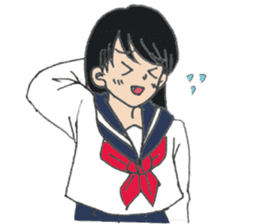 sailor suit japanese school girl sticker sticker #9082669