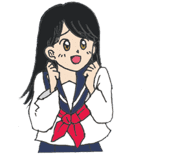 sailor suit japanese school girl sticker sticker #9082672