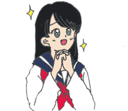 sailor suit japanese school girl sticker sticker #9082674