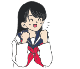 sailor suit japanese school girl sticker sticker #9082675