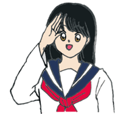 sailor suit japanese school girl sticker sticker #9082676