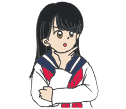 sailor suit japanese school girl sticker sticker #9082677