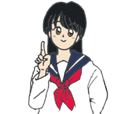 sailor suit japanese school girl sticker sticker #9082678
