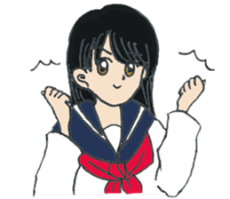 sailor suit japanese school girl sticker sticker #9082679
