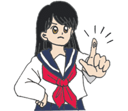sailor suit japanese school girl sticker sticker #9082680