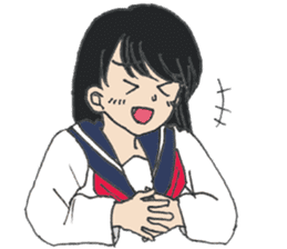 sailor suit japanese school girl sticker sticker #9082681