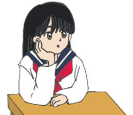 sailor suit japanese school girl sticker sticker #9082687