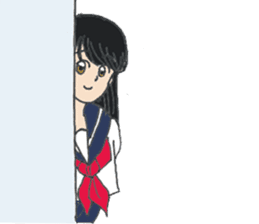 sailor suit japanese school girl sticker sticker #9082688