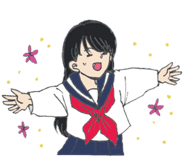 sailor suit japanese school girl sticker sticker #9082694