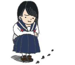 sailor suit japanese school girl sticker sticker #9082695