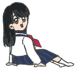 sailor suit japanese school girl sticker sticker #9082700