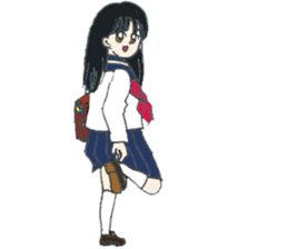 sailor suit japanese school girl sticker sticker #9082701