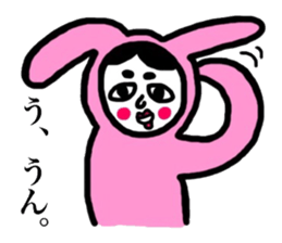 okamechan wearing a costume of rabbit sticker #9085061