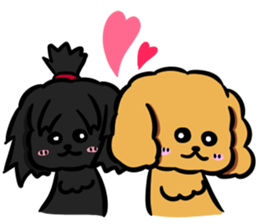 Annie and Molly Friends Toy Poodle sticker #9085184