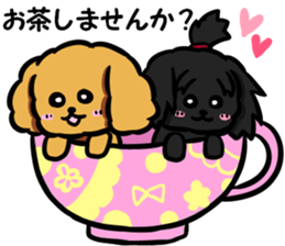 Annie and Molly Friends Toy Poodle sticker #9085186