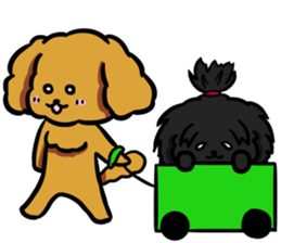 Annie and Molly Friends Toy Poodle sticker #9085188