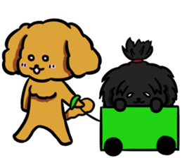 Annie and Molly Friends Toy Poodle sticker #9085188