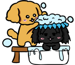 Annie and Molly Friends Toy Poodle sticker #9085193