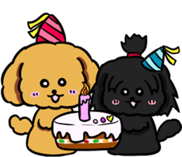 Annie and Molly Friends Toy Poodle sticker #9085212