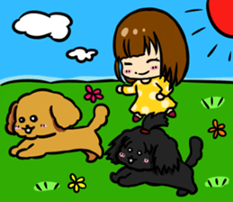 Annie and Molly Friends Toy Poodle sticker #9085223