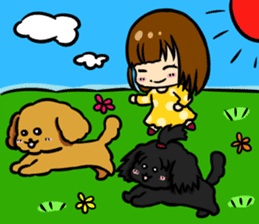 Annie and Molly Friends Toy Poodle sticker #9085223