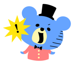 Kawaii blue bear sticker #9085429