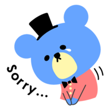 Kawaii blue bear sticker #9085438