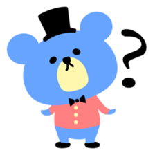 Kawaii blue bear sticker #9085439