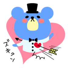 Kawaii blue bear sticker #9085452
