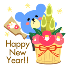 Kawaii blue bear sticker #9085463