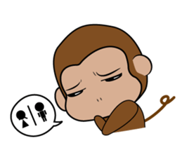 Cute monkey life sticker #9085867