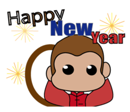 Cute monkey life sticker #9085870