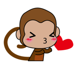 Cute monkey life sticker #9085871