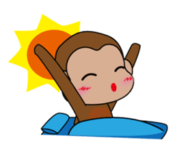 Cute monkey life sticker #9085881