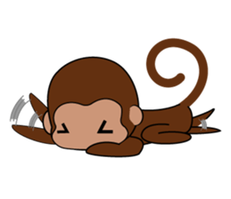 Cute monkey life sticker #9085892