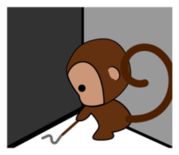 Cute monkey life sticker #9085894