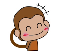 Cute monkey life sticker #9085901