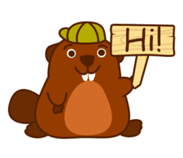 Beaver Fun Cartoon Set sticker #9087064