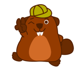Beaver Fun Cartoon Set sticker #9087065